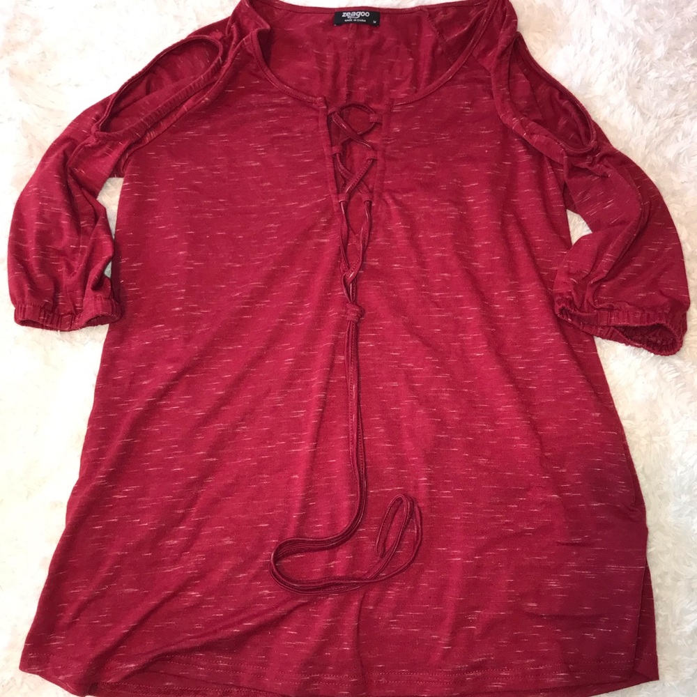 Burgundy top
